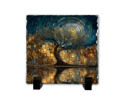 Επιτραπέζιος Πίνακας Πέτρινος 20x20- Σχέδιο Νυχτερινή Αύρα