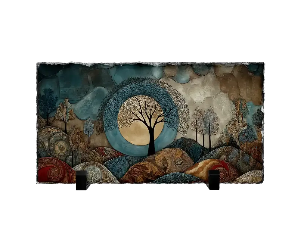 Επιτραπέζιος Πίνακας Πέτρινος 30x15 - Σχέδιο Χρυσό Δάσος