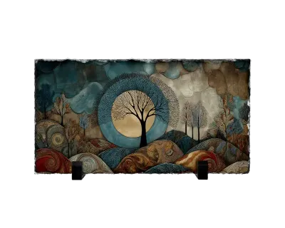 Επιτραπέζιος Πίνακας Πέτρινος 30x15 - Σχέδιο Χρυσό Δάσος