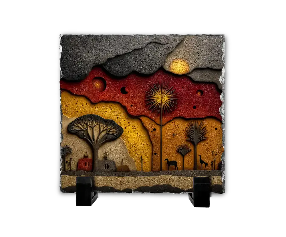 Επιτραπέζιος Πίνακας Πέτρινος 20x20- Σχέδιο Φλεγόμενη Εστία