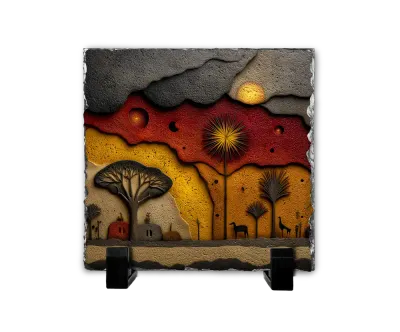 Επιτραπέζιος Πίνακας Πέτρινος 20x20- Σχέδιο Φλεγόμενη Εστία