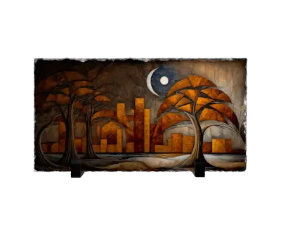 Επιτραπέζιος Πίνακας Πέτρινος 30x15 - Σχέδιο Μυστικός Κήπος