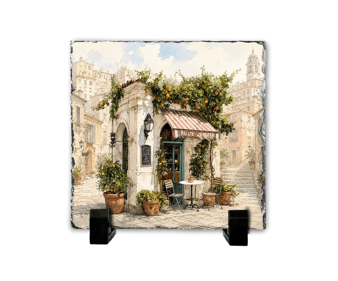 Η Γωνιά με τις Πορτοκαλιές — Mediterranean Watercolor Art