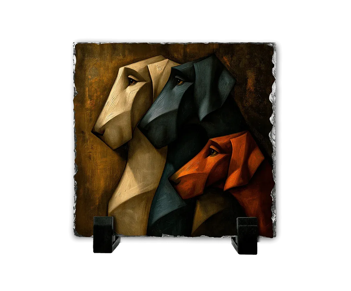 Τρεις Σκιές Συντροφιάς — Geometric Dog Art