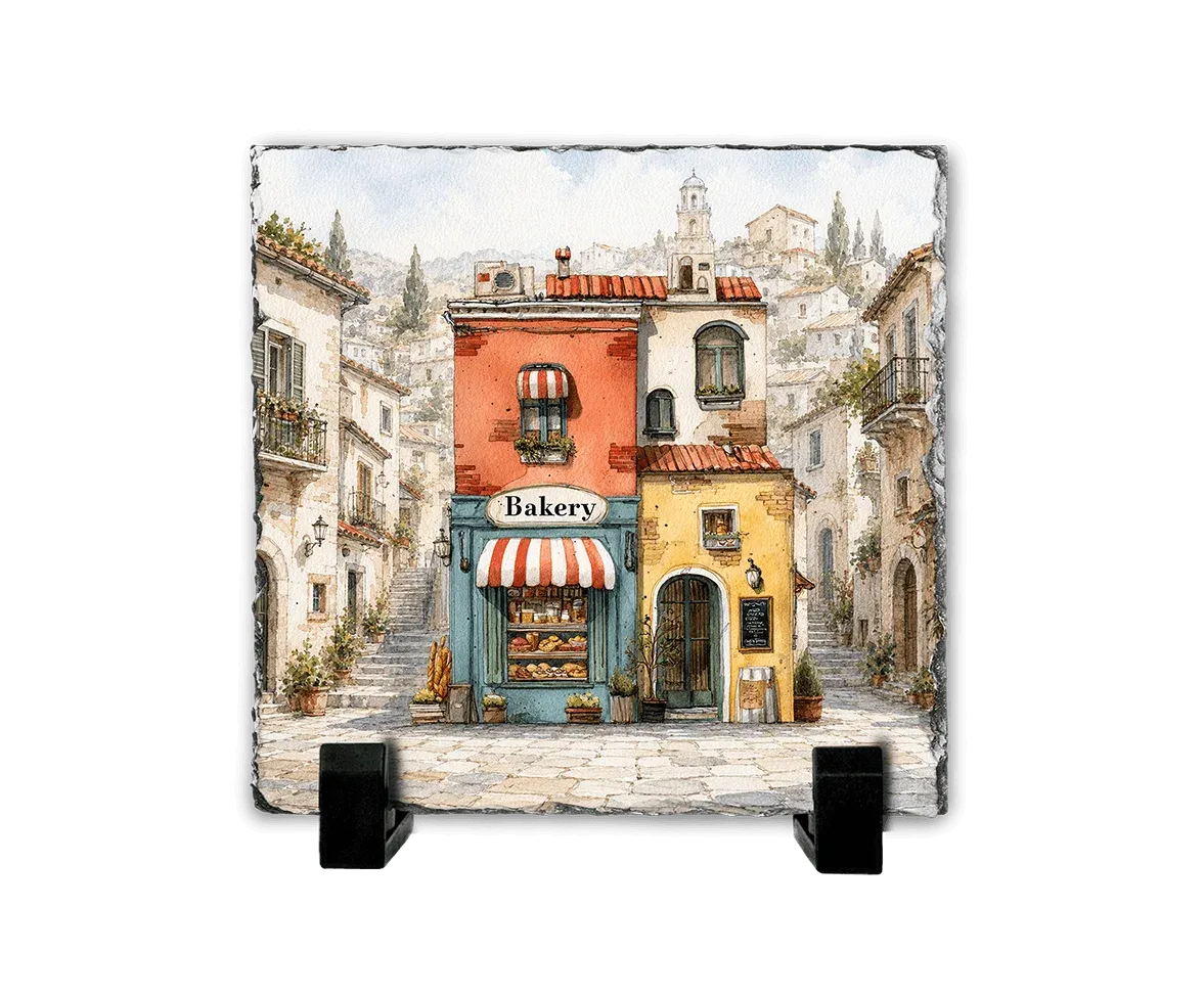 Ο Μικρός Φούρνος — Mediterranean Watercolor Art