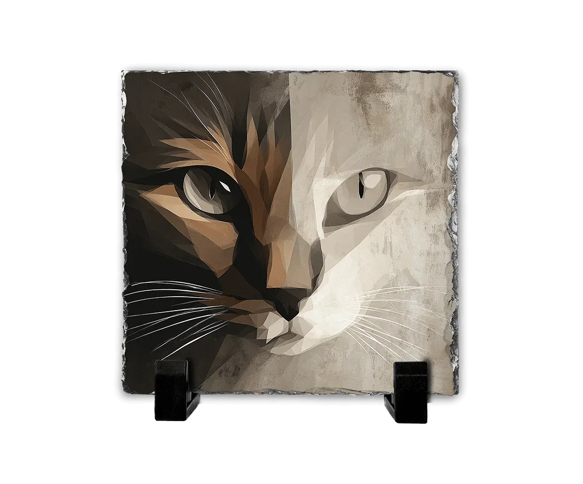 Δύο Όψεις, Μία Γάτα — Geometric Cat Art