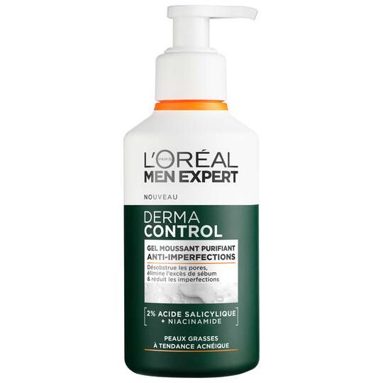 Men Expert Derma Control Gel Moussant Purifiant Anti-Imperfections Acide Salicylique