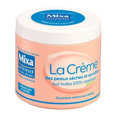 MIXA Intensif La crème des peaux sèches et sensibles aux huiles 100% végétales 400 ml