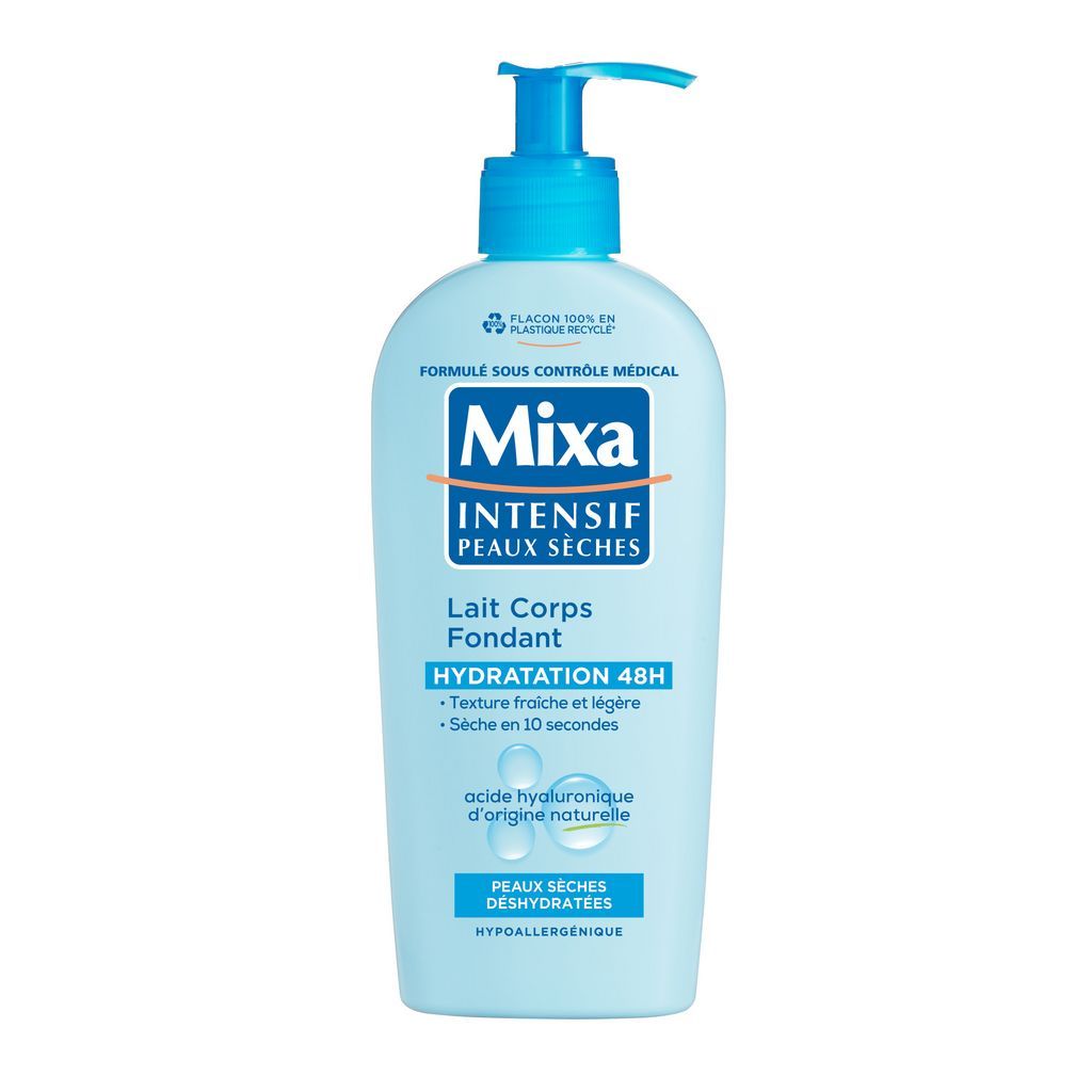 MIXA Intensif Lait corps fondant hydratation 48h peaux sèches déshydratées