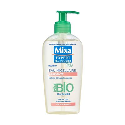 MIXA BIO Eau micellaire visage et yeux à l'aloe vera bio pour peaux sensibles 200ml