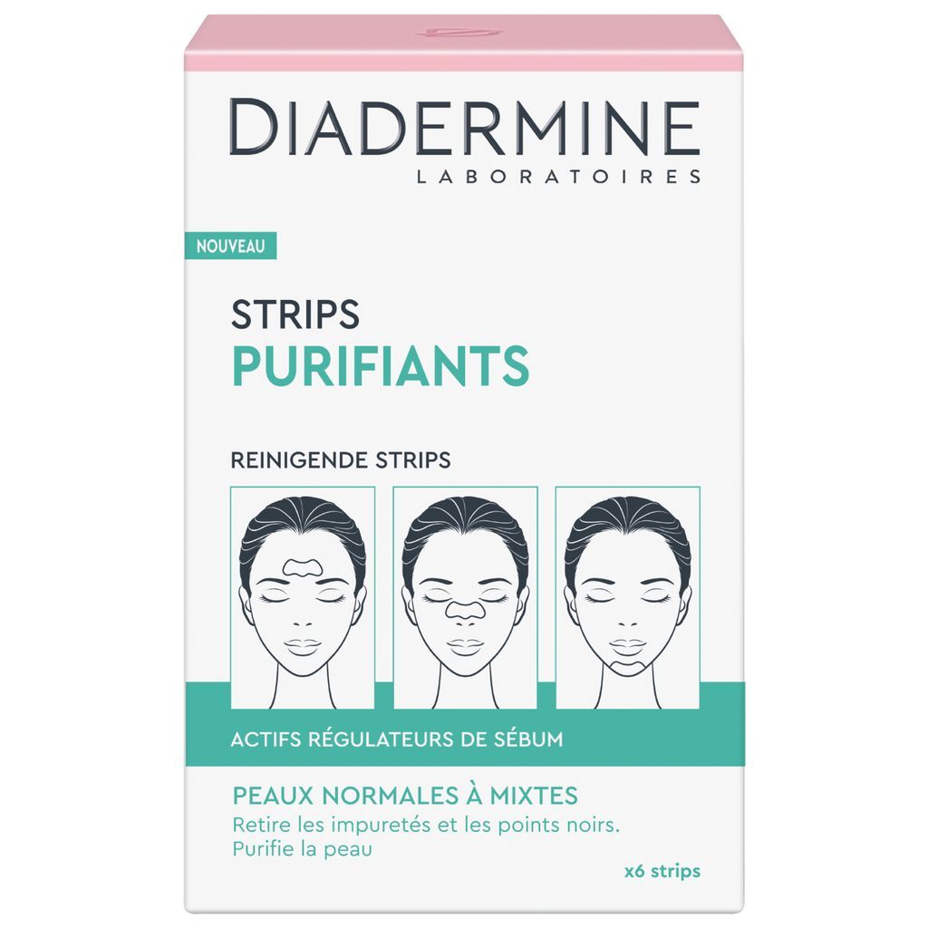DIADERMINE Patchs purifiants anti-impuretés et points noirs peaux normales à mixtes 6 patchs