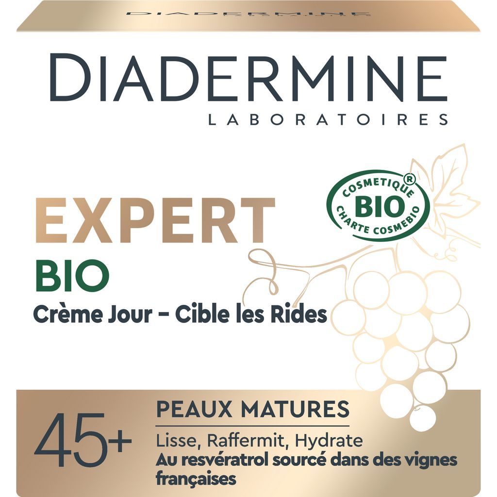 DIADERMINE Expert bio crème de jour cible les rides 45+ peaux matures 50ml
