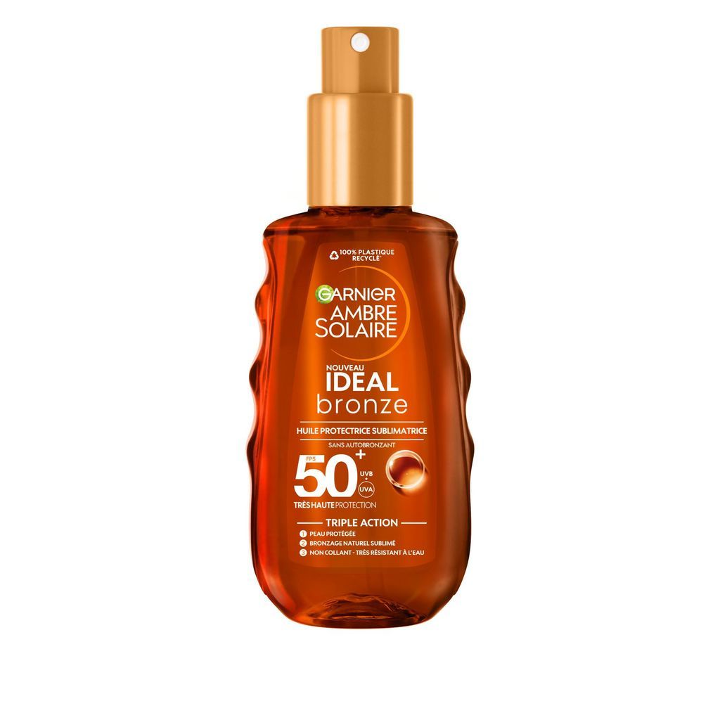 GARNIER Ambre Solaire Idéal Bronze Huile protectrice sublimatrice SPF 50 150ml