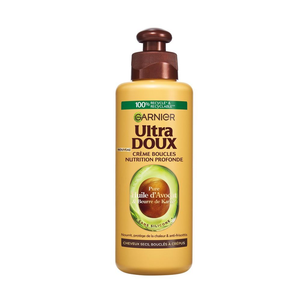 GARNIER ULTRA DOUX Crème de soin nutrition intense avocat &amp; karité cheveux bouclés à frisés 200ml
