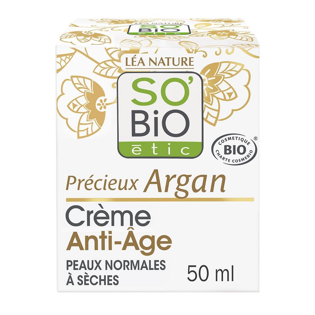 SO BIO ETIC Crème anti-âge de jour à l&#39;huile d&#39;argan bio acide hyaluronique peaux normales à sèches 50ml