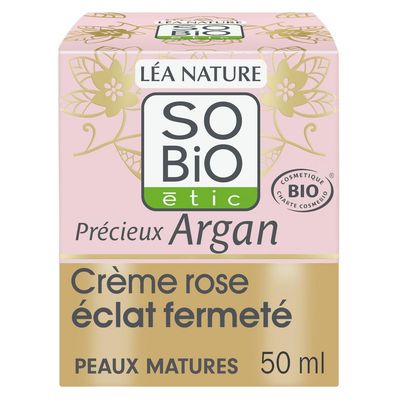 SO BIO ETIC Précieux Argan Crème bio rose éclat fermeté peaux matures 50ml