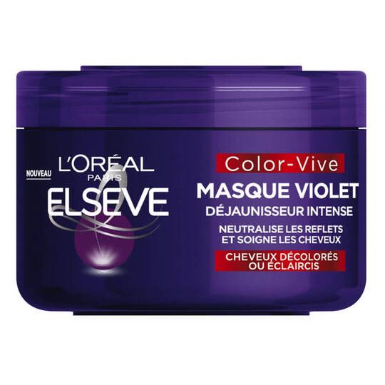 Elseve Color-Vive Masque Violet Déjaunisseur Intense Neutralise les reflets indésirables