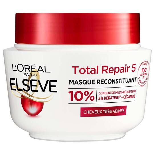 Elseve Total Repair 5 Masque Reconstituant Pour des cheveux abîmés réparés, résistants