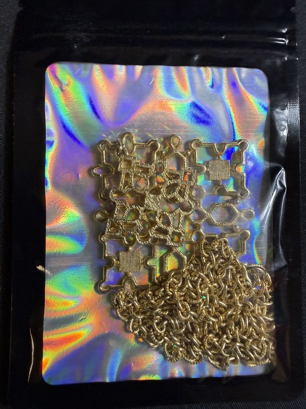 1970&#39;s Gold toned Geometric Necklace