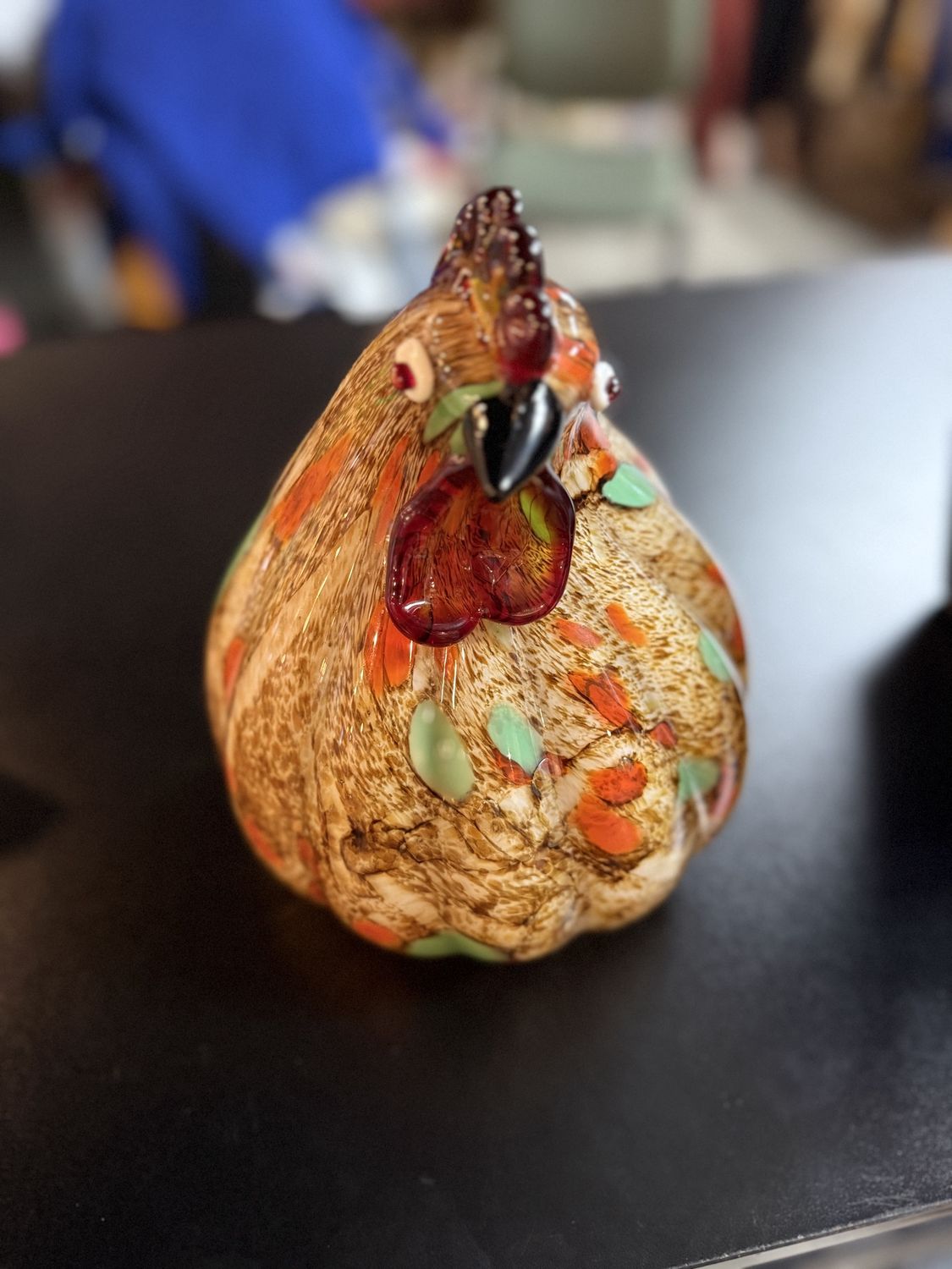 8” Vintage Murano Art Glass Plump Chicken Figure