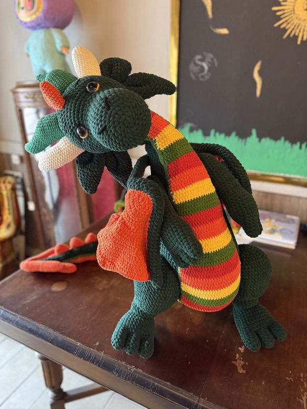 Crochet Dragon Green