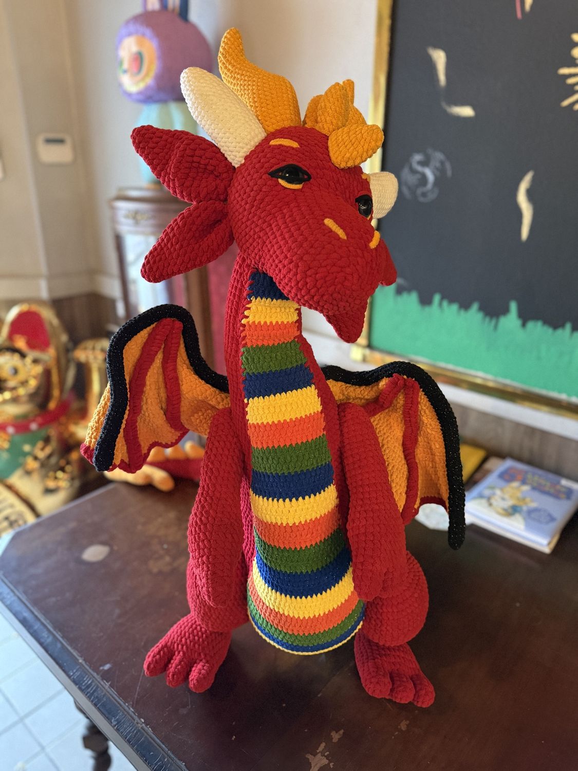 Crochet Dragon Red