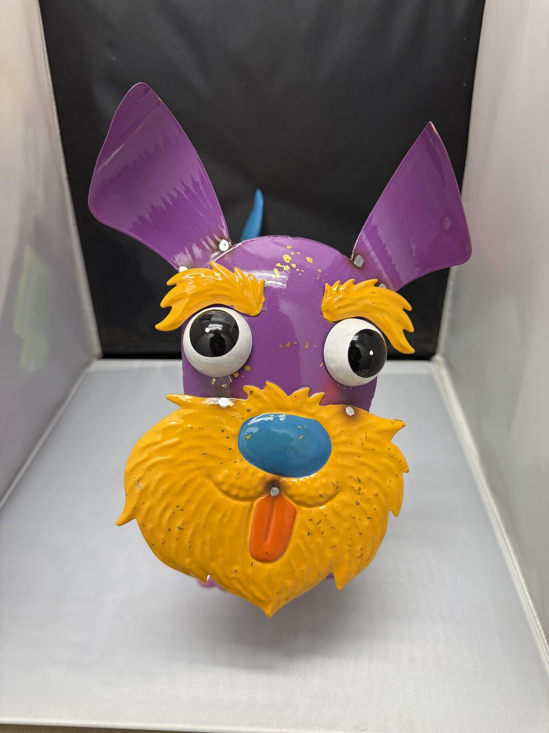 Diontae Colorful Enameled Metal Dog Statue