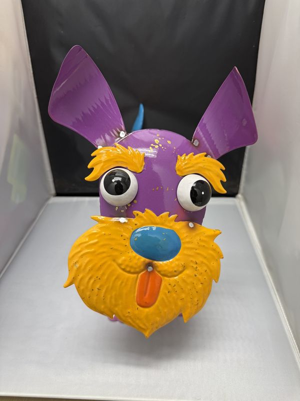 Diontae Colorful Enameled Metal Dog Statue