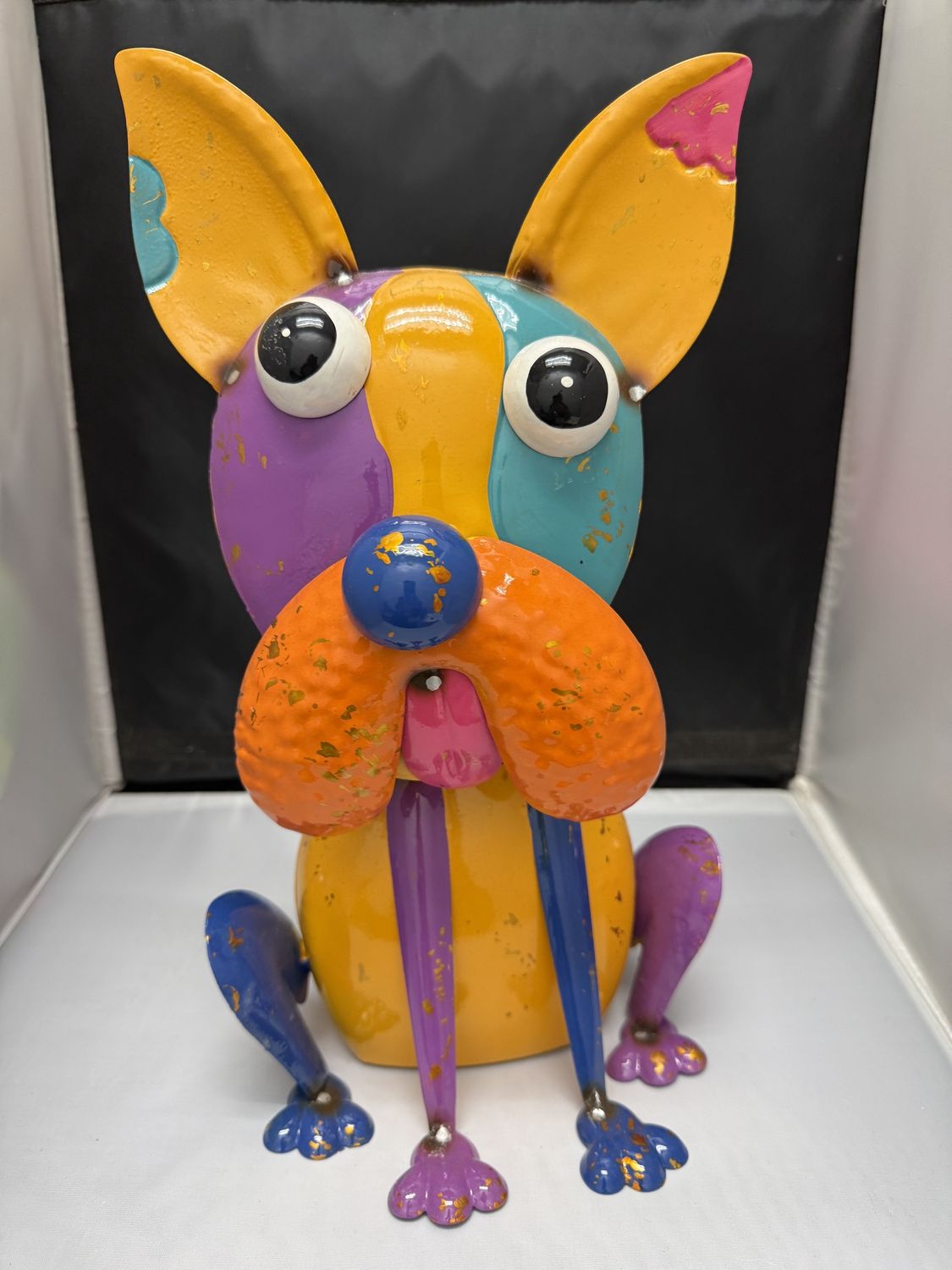 Almalik Metal Dog Statue Yellow