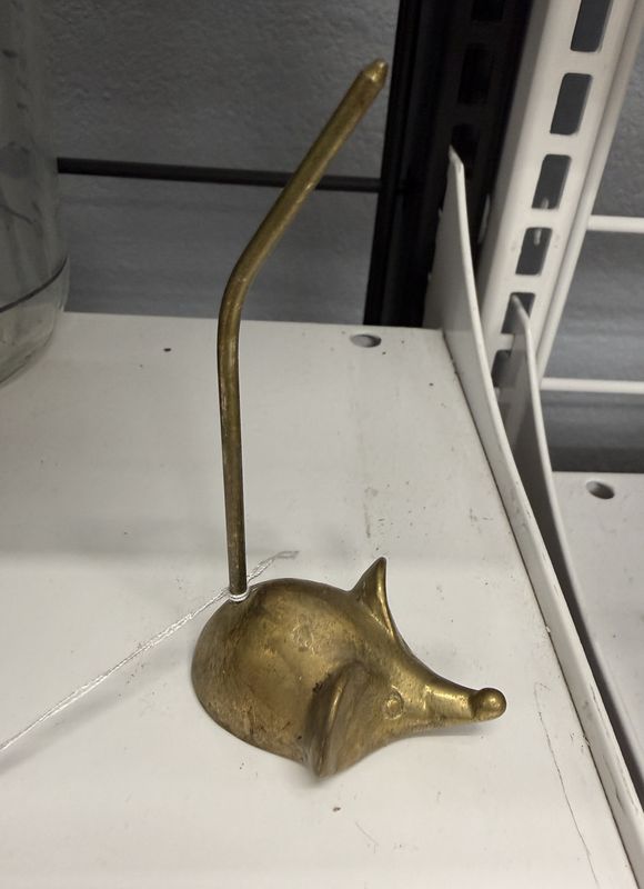 Vintage 1960s Brass Mouse Paper Weight