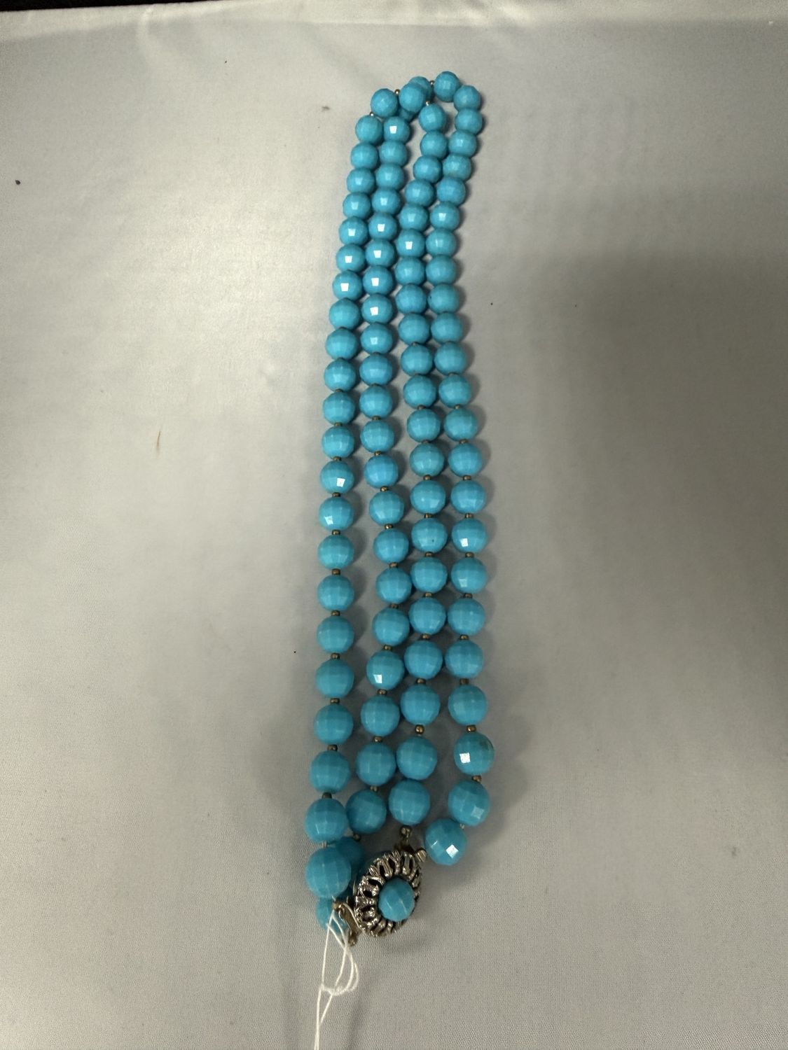 Vintage Blue Beaded Necklace