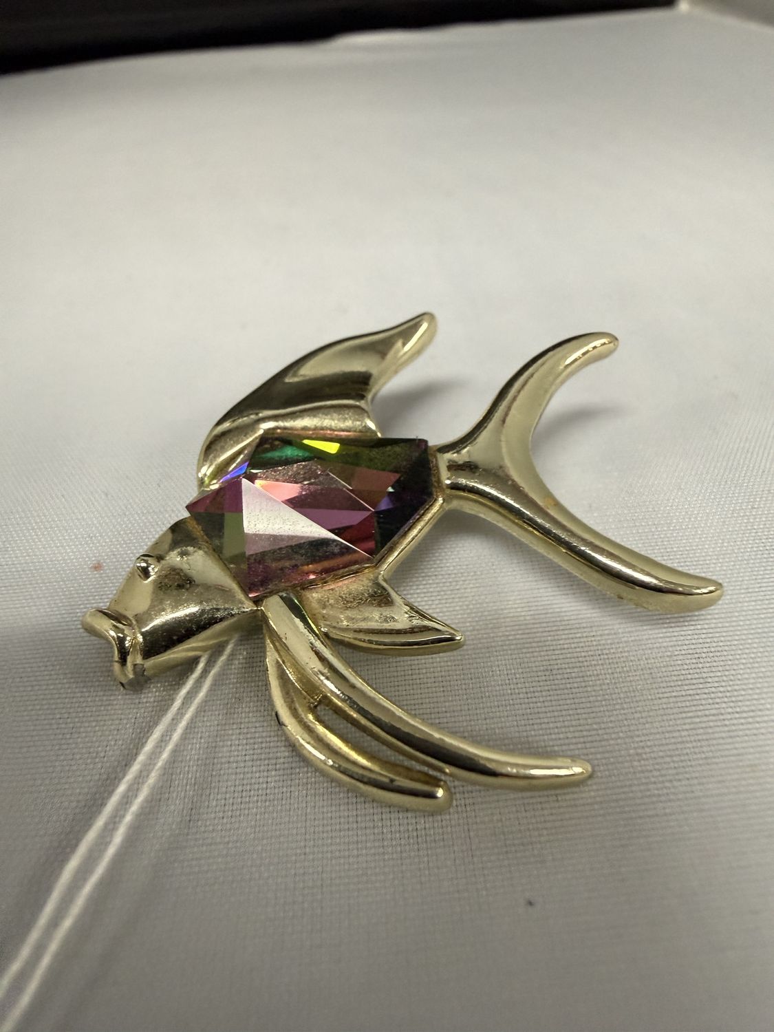 Sarah Coventry Vintage Gold Tone Jelly Belly Angel Fish Brooch