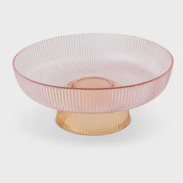 Ribbed Serving Bowl Pink