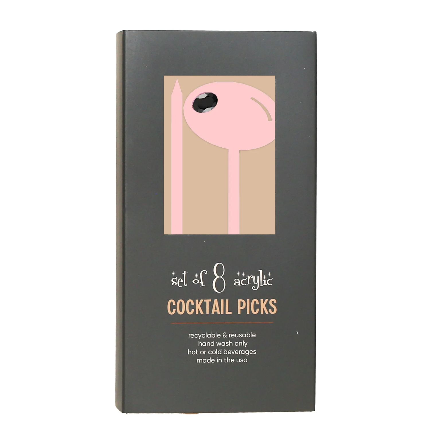 Mod Lounge Olive Pink Cocktail Picks