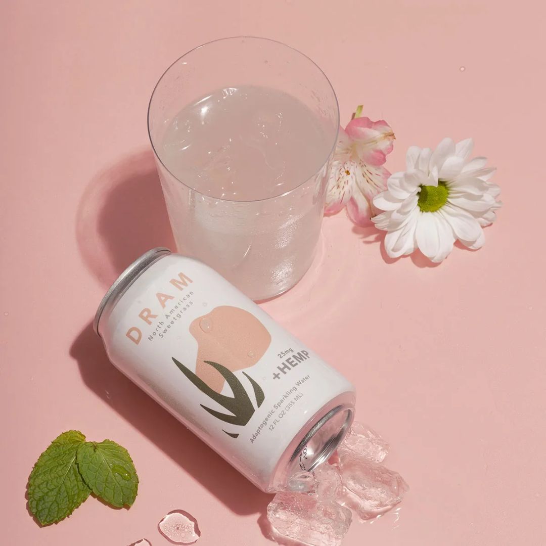 DRAM Sweetgrass Adaptogenic CBD Sparkling Water