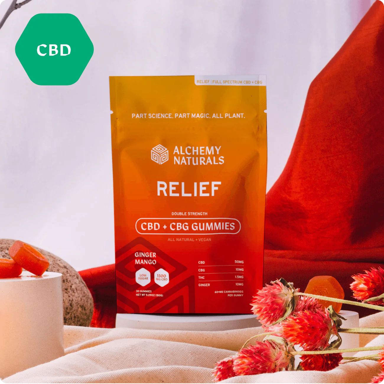 Alchemy Naturals CBD &amp; CBG Relief Gummies