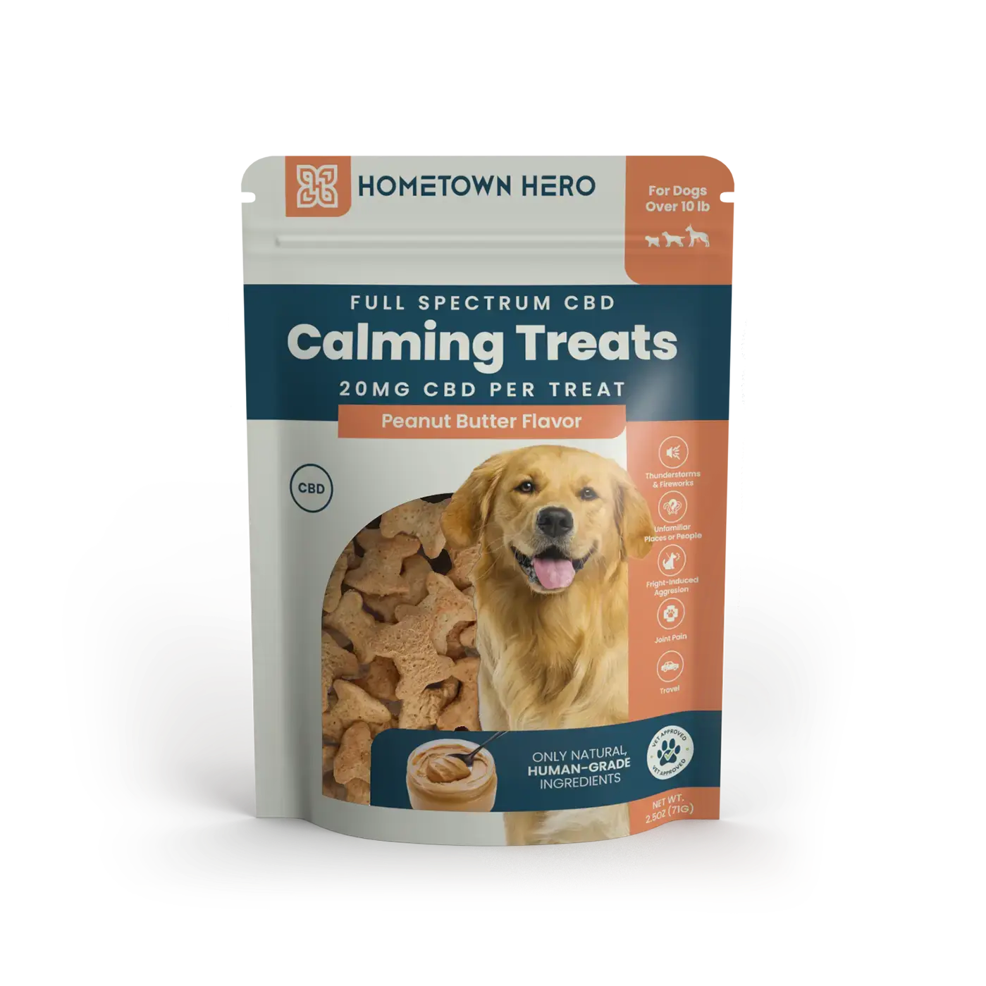 Hometown Hero CBD Dog Treats - Peanut Butter