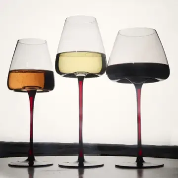 Red Black Stem Wine Glasses (Set of 2)