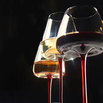 Red Black Stem Wine Glasses (Set of 2)