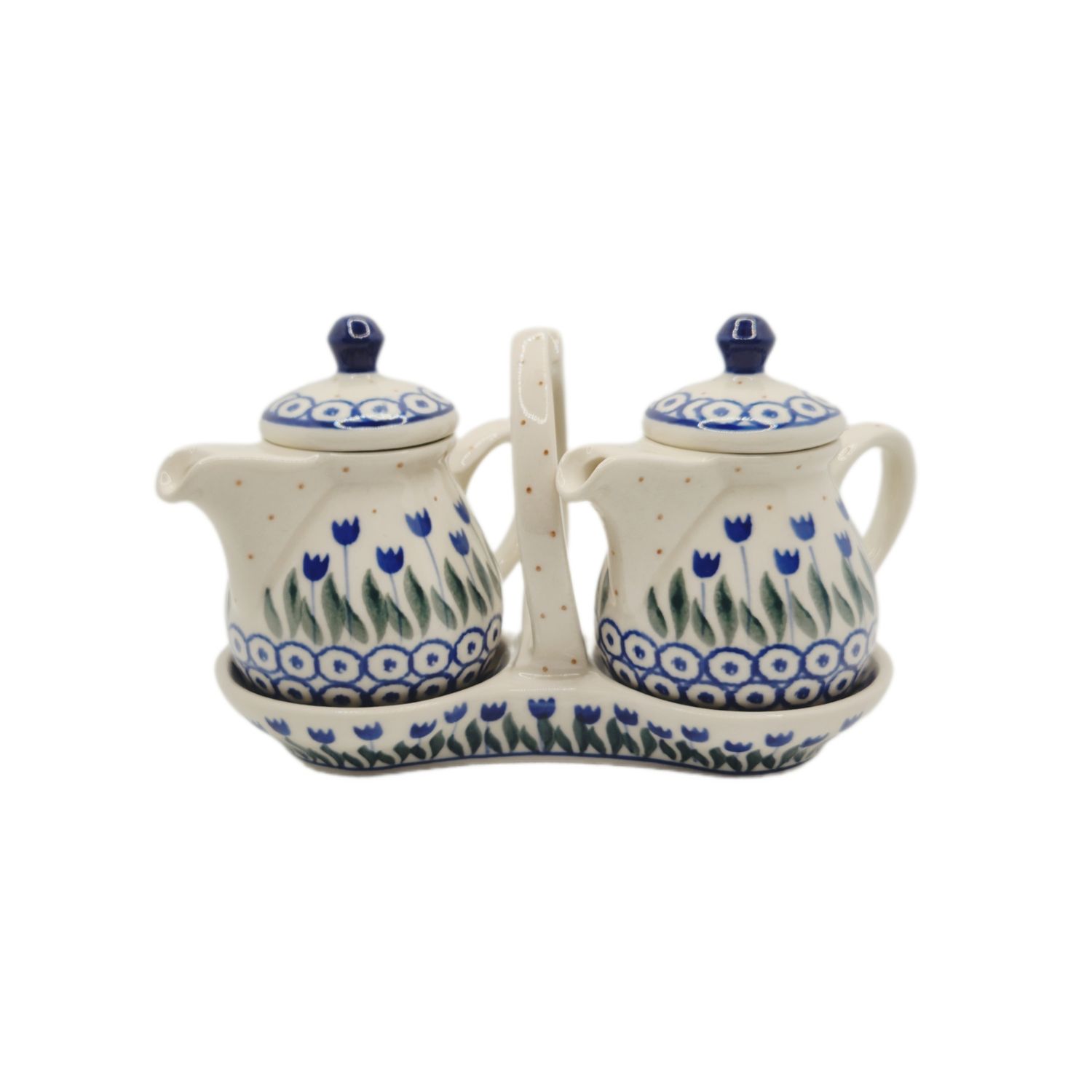 Komplet na ocet i olej Tulipany (dek.490A)