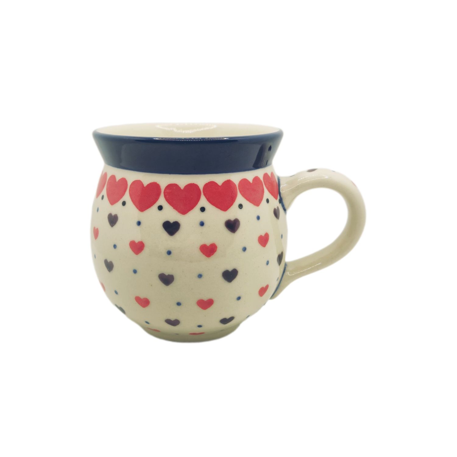 Kubek czeski 350 ml II gat. Czerwone serca (dek.2108)