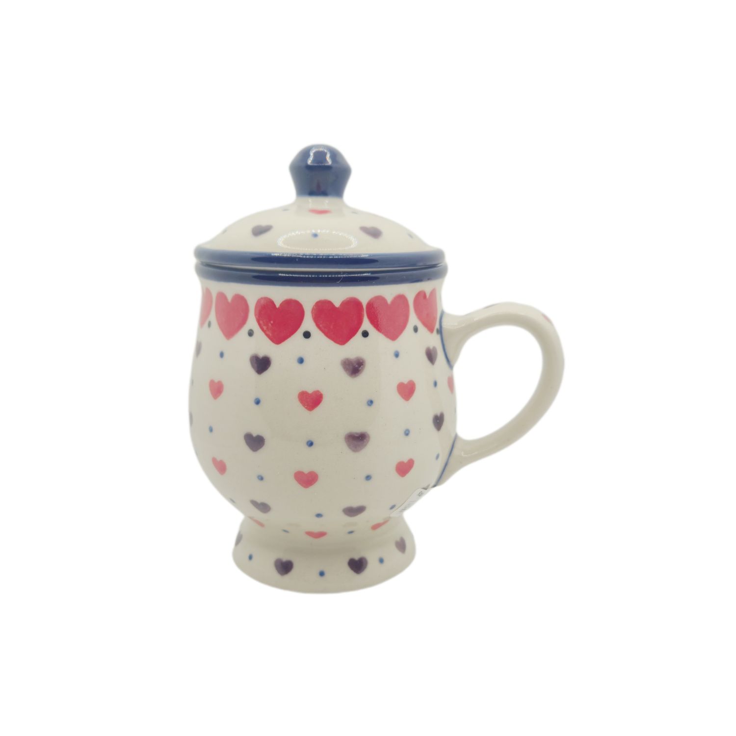 Kubek do ziół Czerwone serce (dek.2108)