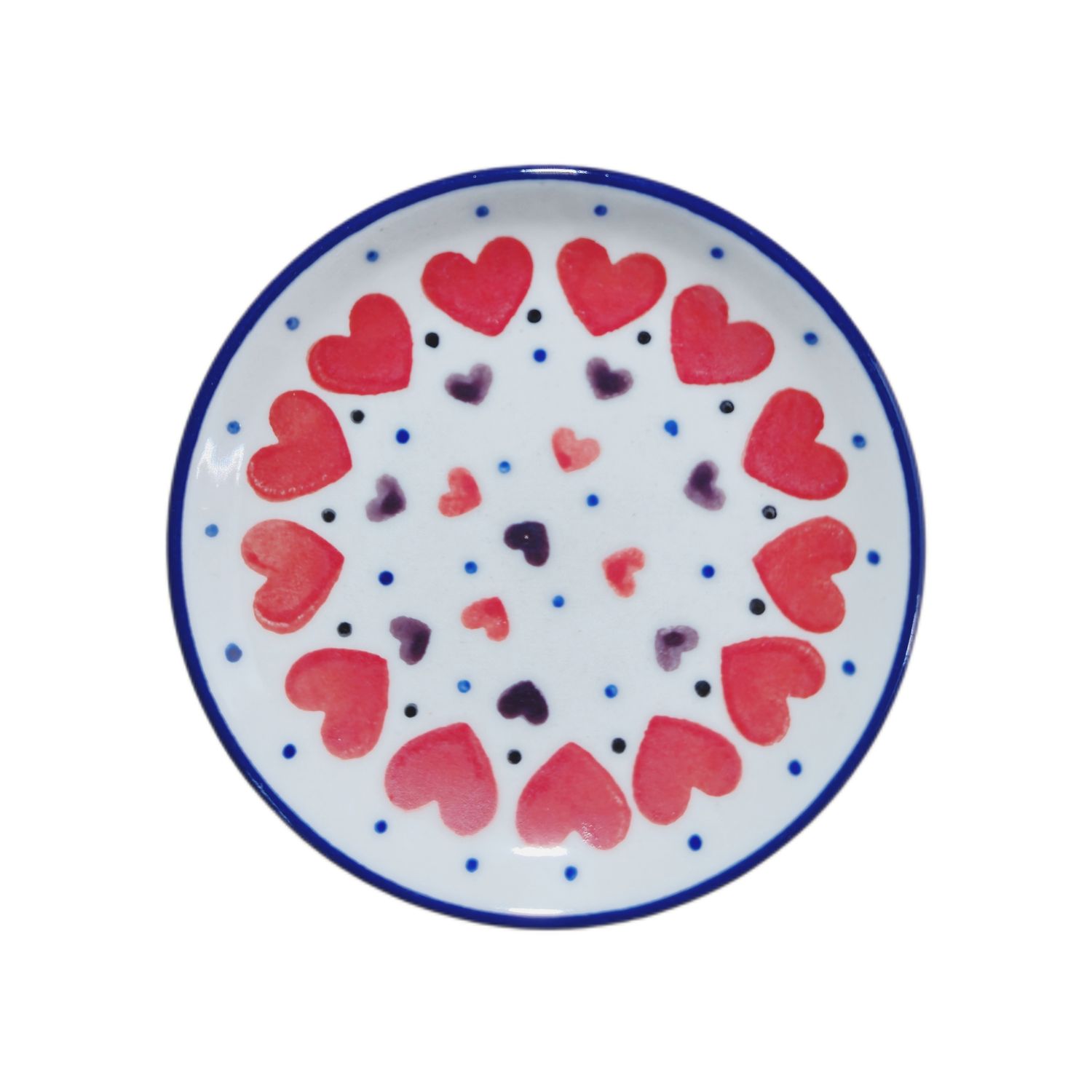 Talerz 10 cm Czerwone serca(dek.2108)