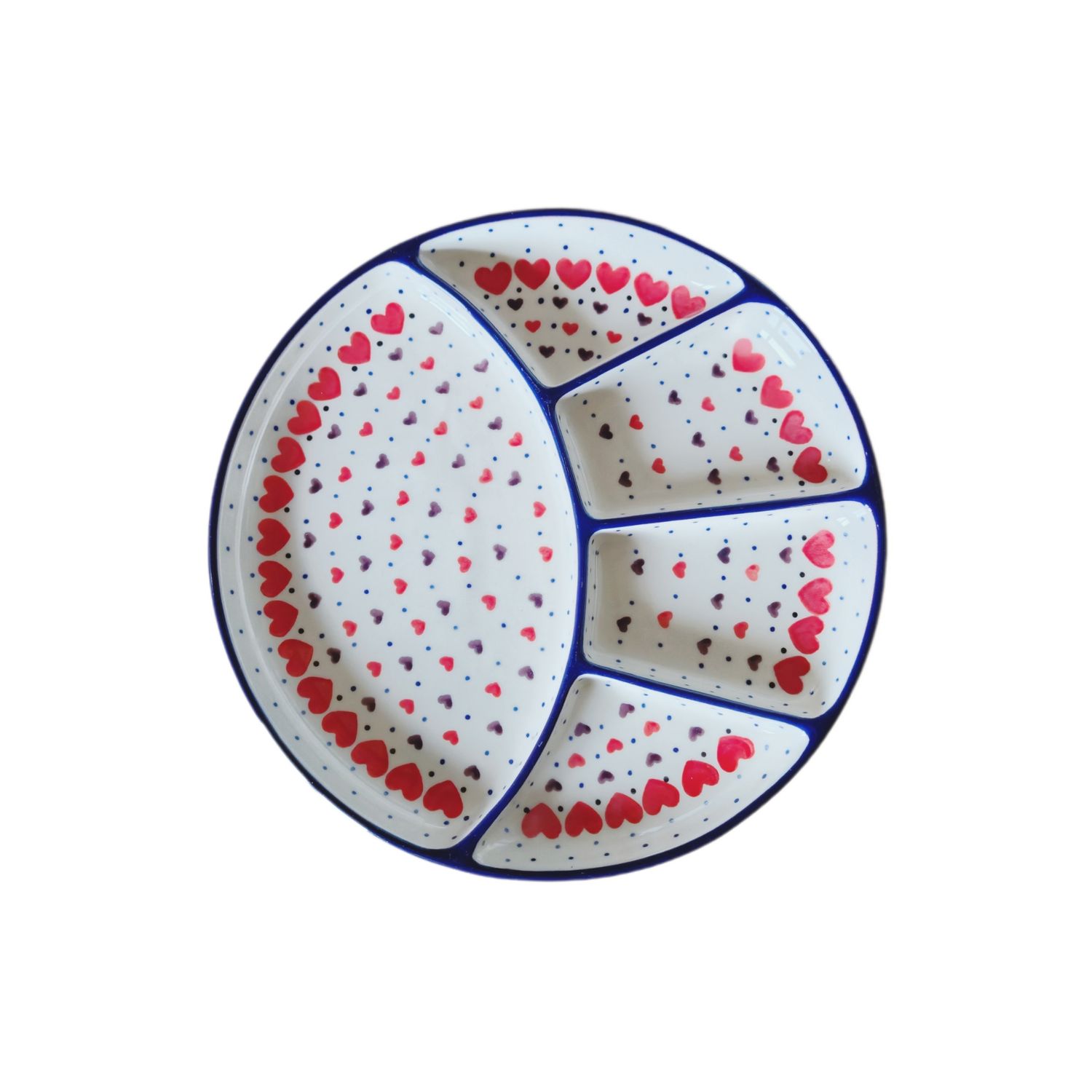 Talerz dzielony Czerwone serca (dek.2108)