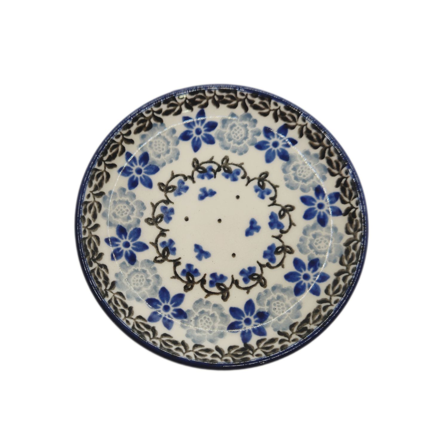 Talerz 10 cm Szare kwiaty (dek.1829)