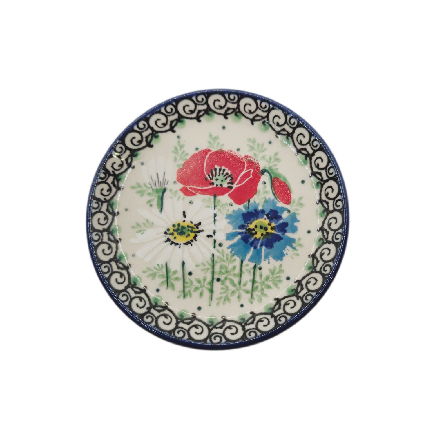 Talerz 10 cm Polskie kwiaty unikat (dek.U4968)
