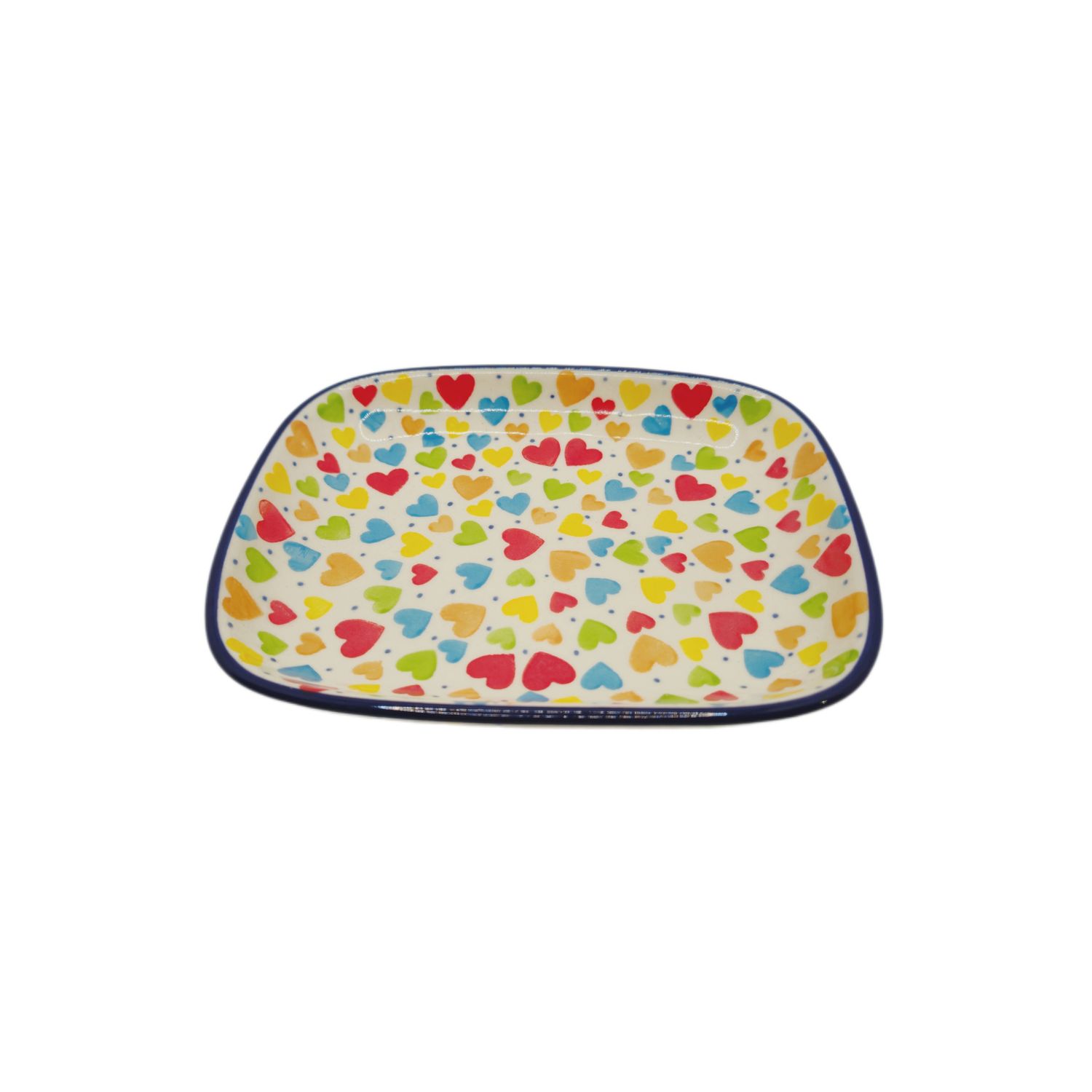 Półmisek 18,5cm x 15cm Kolorowe serca (dek.U4833)