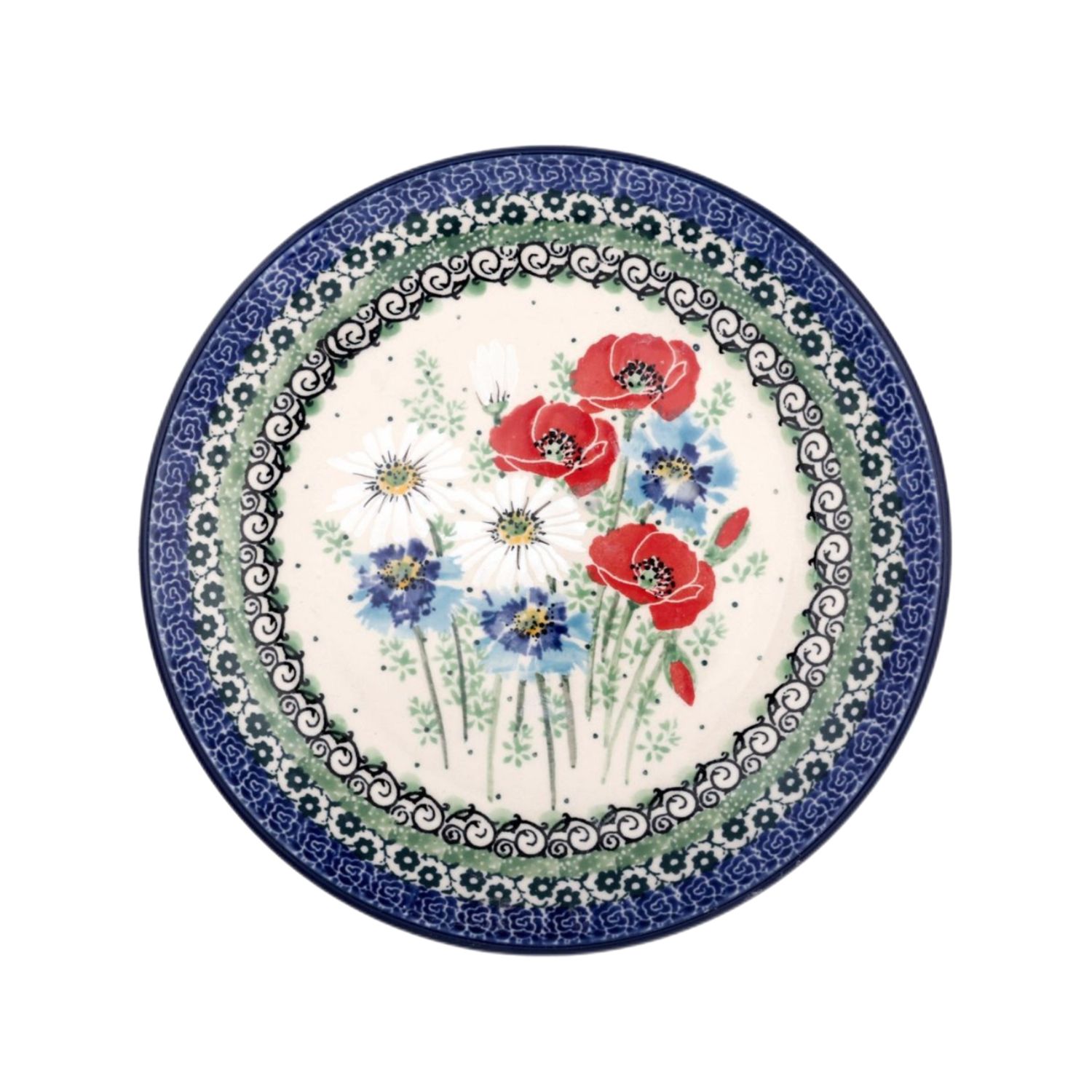 Talerz 20 cm Polskie kwiaty unikat (dek.U4968)