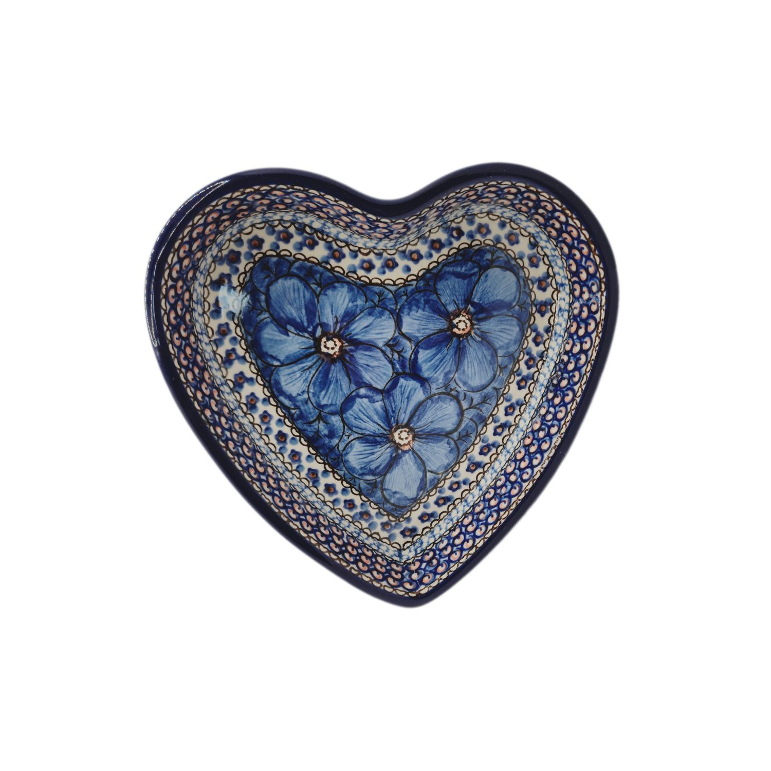 Półmisek serce 20,5cm x 20,5cm Niebieski (dek.U408)