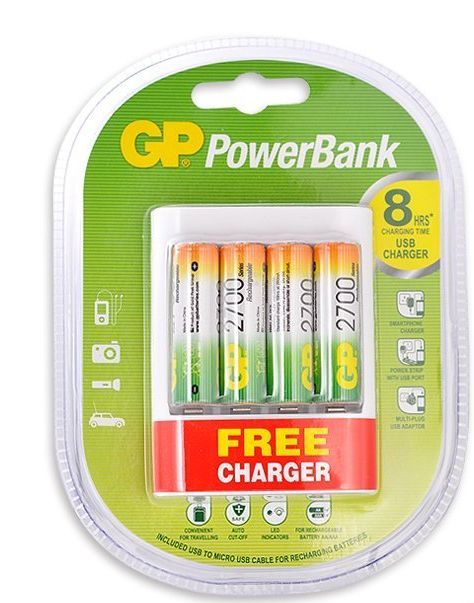 GP Battery Charger w/4 AAA Battery